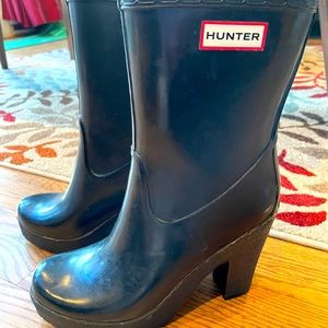 Hunter Arnie Heeled Rain Boots Women’s Size 9